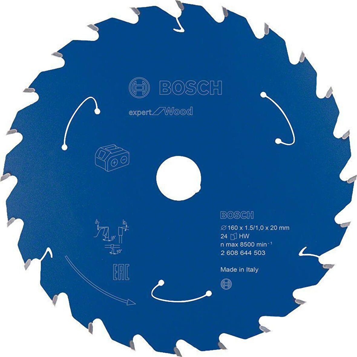 Bosch Expert Akülü Daire Testere Bıçağı Ahşap için 160*20 mm 24 Diş 2608644503